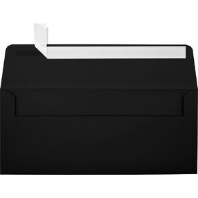 LUXPaper #10 Business Envelopes | Peel & Press | 4 1/8" x 9 1/2" | Midnight Black | 80lb. Text | 250 Qty