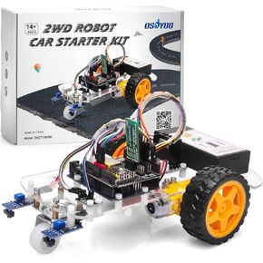 OSOYOO 2WD Robot Car Starter Kit for Arduino, Intelligent and Educational Kit for Adults, Remote Controlled App Educational Motorized Robotics for Building Programming Learning How to Code
