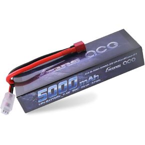 Gens ace 2S 7.4V 5000mAh 50C LiPo Battery Pack HardCase with Deans T Plug for RC Car Arrma Axial Losi TRX Slash Buggy Team Associated Serpent HPI Redcat LRP Monster Truck Roar Approved