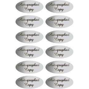 'Autographed Copy' Stickers - 1 x 2 Inch Silver Foil Autographed Label Stickers-1008 Labels/Pack