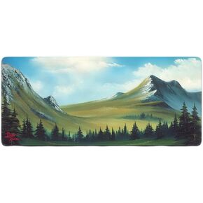 Bob Ross Desk Mat for Desktop, Large Ergonomic Mouse Pad, Gaming Mouse Pad, Non-Slip Deskmat, Mouse Pad for Computer, Wireless Mouse, Keyboard, Large Mousepad (Mountain Ridge Lake - S23 E03)