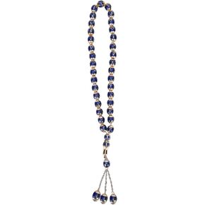 HEEPDD 12mm Tasbih Prayer Beads, Muslim Prayer Rosary Beads Worship Supplies Accessory for Necklace Hand Bracelet 35cm/13.8in (Blue)