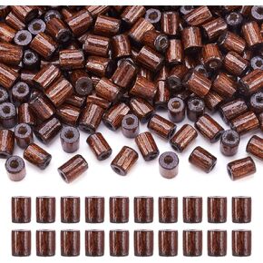 Pandahall 200pcs Natural Tube Wood Beads 8x5mm CoconutBrown Wooden Loose Beads Spacers for DIY Jewelry Making