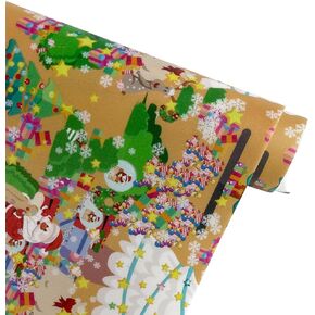 ONEART 12" x 53" Christmas Theme Jelly Vinyl, Colorful Waterproof Xmas Tree Santa Claus Printed Vinyl Fabric (Santa Claus C)