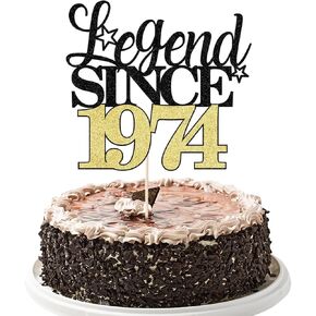 أسطورة منذ عام 1964، تزيين كعكة عيد الميلاد الستين، مرحبًا 60، ديكور مضحك 60 ورائع، الذكرى السنوية الستين للزفاف/لوازم تزيين حفلات أعياد الميلاد للأولاد والبنات (ذهب أسود (1))