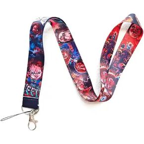 Pinstant Chucky Child's Play Horror Movie Halloween 17.7" Neck Lanyard Keychain Holder ID Badge Mobile Phone Pin Strap