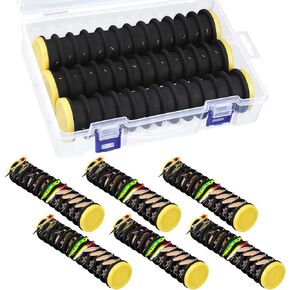 6 Pcs Fishing Line Storage Holders Organizer with 72 Line Slots Snell Holder Fishing Leader Holder Fishing Tackle Organizer Fishing Line Hook and Leader Keeper Rigger for Walleye Catfish