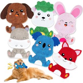 AWOOF Dog Toys No Stuffing, 5 Pack Dog Squeaky Toys Durable Dog Chew Toy Set for Puppy Small Medium Large Dog (6PCS Dog Chew Toys)