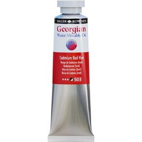 Daler Rowney Georgian Water Mixable Oil Paint Cadmium Red Hue 37ml Tube - Art Paints for Canvas Paper and More - Oil Painting Supplies for Artists and Students - Artist Oil Paint for Any Skill Set