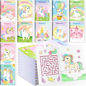 12 قطعة من دفاتر التلوين الصغيرة من BenLouis، مجموعة هدايا للحفلات للأطفال وحفلات قوس قزح للفتيات وحفلات عيد ميلاد وحيد القرن وحقيبة هدايا ومستلزمات حشو الأنشطة in Kuwait