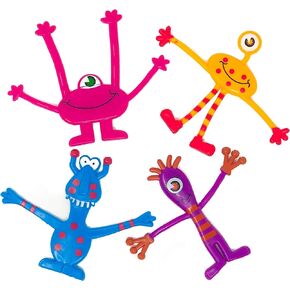 Podzly 12 Monster Toy Bendables - Halloween Party Favors - Fidget Toys - Classroom Rewards - Kids Birthday Party Game Prizes - Halloween Trick or Treat Handouts - Bendable Twistable - Colorful