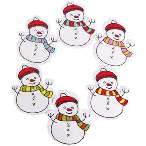 TOYANDONA 50pcs Christmas Buttons Cartoon Colored DIY Snowman Buttons Wooden Buttons for Sewing Scrapbooking