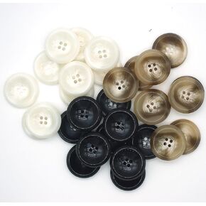 CLYAIYL 30 PCS Resin Sewing Buttons, 28mm/1.1 inch Round Bulk Buttons for Sewing, with 3 Matte Pattern Size 4 Holes, for Sewing DIY Crafts, Handmade Repair Cloth