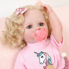 Lifelike Reborn Baby Dolls - 22inch Realistic Baby Doll Newborn Baby Dolls Full Vinyl Body Poseable Real Life Baby Dolls Girl with Hair for Kids Age 3+