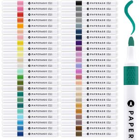 PAPERAGE Acrylic Markers Set, 12 Pack (Earth Tones), Marker Pens for Rocks, Ceramic, Wood, Glass, Paper, Canvas, Fabric, & Craft Supplies, Quick Dry Acrylic Marker Set for Kids & Adults