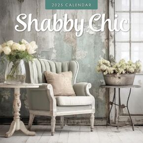 Red Robin 2025 Shabby Chic Monthly Wall Calendar | 12" x 24" Open | Premium Thick & Sturdy Paper | Hangable 12 Month Calendar | Plastic Free | 4 Month Transition Page for 2024