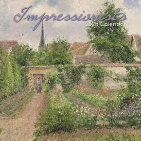 The Gifted Stationary 2025 Square Wall Calendar, Impressionists, 16-Month Arts & Antiques Theme Hanging Calendar with 180 Reminder Stickers, Month Planner for Home and Creative Spaces, 12x12 In