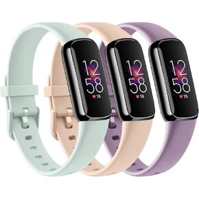 3 Pack Fitbit Luxe Bands Compatible with Fitbit Luxe Women Men, Soft Silicone Wristband Replacement Strap for Fitbit Luxe/Luxe Special Edition Fitness Tracker