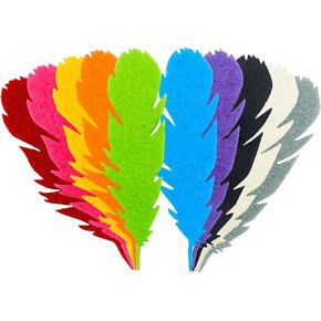 Summer-Ray 50pcs Mixed Color Felt Feather Laser Cut Embellishment Value Pack