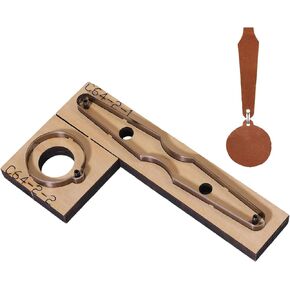 GLOBLELAND 2Pcs Leather Cutting Die Set Wood Dies for Leather Cutter Leather Metal Cutting Template Leather Die Cutter with Smooth Wooden Base for DIY Leather Crafts