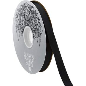 McGinley Mills 9/16" W Acetate Satin Ribbon, Black, 100 Yard Spool
