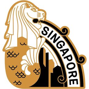 Vagabond Heart Singapore Sticker - Weatherproof Vinyl Singapore Souvenir - Merlion Decal