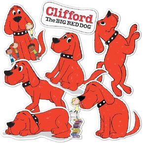 Desert Cactus Clifford The Big Red Dog Stickers Sheet Vinyl Decal Crew Laptop Water Bottle Car Scrapbook Sheet (Type 2) (Version 1)