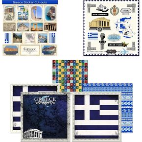 مجموعة قصاصات الورق والملصقات المخصصة لجمارك القصاصات 17508، المعالم السياحية في اليونان in Kuwait