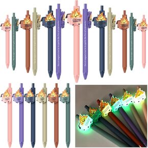 12 Pcs Dumpster Fire Gifts Funny Luminous Dumpster Fire Ballpoint Pens with Motivational Quotes Emotional Support Employee Appreciation Gifts Bulk for Coworkers Team Staff Office