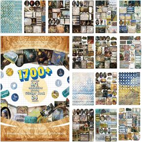 Unique Art Exhibition Annual Planner Stickers,24 Sheet Exquisite Note Stickers Pack as Gift for Boys Girls Students Teens,1700+ Pcs Ideal Planner Stickers for Journals, Calendars,Notebook,Scrapbook.