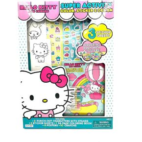 Hello Kitty Super Acitivty Set for Kids, Girls - Bundle with Color, Sticker, Posters and Design