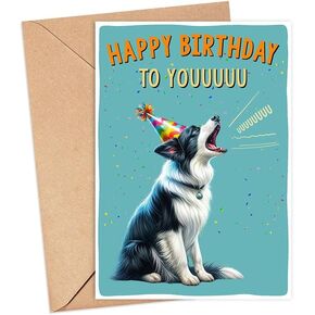 Border Collie Dog Card - Birthday Card For Dog Owner - Funny Border Collie Dog Birthday Card - Gift For Border Collie Dog Lovers - Gift For Dog Moms - Dog Dads - Happy Birthday To Youuuu