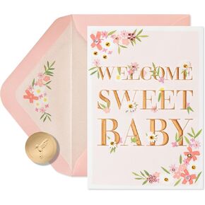 Papyrus Baby Shower Card for Girl (So Happy You're Here)