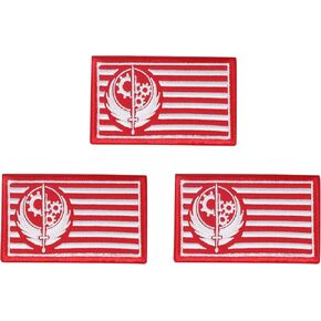 Fallout 3 Pcs Brotherhood of Steel Flag Embroidered Iron Patch, for Clothing Jacket Backpack Jeans Sport Hook Fastener Backing Decal Gift 2.9 x 1.7 inches 02