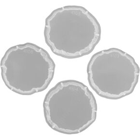 4pcs Fruit Plate Mold Dinner Dish Cushion Mold Circle Casting Mold geode Coaster Resin Mold Silicone Resin Coaster molds Resin molding Mug Coaster Mold White Epoxy Base