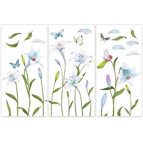 OLYCRAFT 3pcs/Set Rub on Transfers for Furniture and Crafts 6x12 inch Lily Butterfly Decor Transfer Stickers Flower Plant Rub on Decals for Wood Furniture Scrapbooking Home Decorations