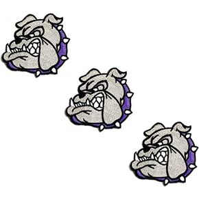 HHO Patch Set 3 Pieces. Pitbull Bulldog Gray Head Dog Cartoon Patch English Bulldog Embroidered Iron on Patches Sewing DIY Badge Patches Clothing Backpacks Jeans T-Shirt Caps