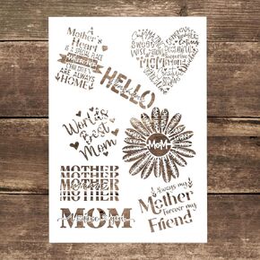 DIY Decorative Best Mom Stencil Template for Painting on Canvas Wood Furniture Craft Paper (A4 Size)