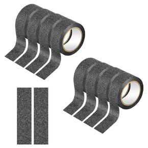 Black Washi Tape, 8 Pcs Black Glitter Washi Tape, 0.6 Inch Black Painters Adhesive Tape, Glitter Masking Tape Black Crafting Tape for Festival Decoration Scrapbooking Planner Gift Wrapping ﻿