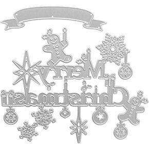 Christmas Cutting Dies for Card Making Supplies, Christmas Snow House Background Die Cuts Embossing Stencil Template Tool for DIY Scrapbooking Paper Card Photo Album Craft Decoration