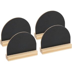 PATIKIL Mini Tabletop Chalkboard Signs, 12Pcs Small Chalkboard Signs with Easel Stand Double Side Wooden Semicircle Chalkboard for Food Labels Party Weddings Event Decorations