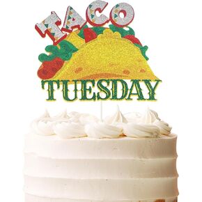 Taco Bout Twins Cake Topper - Mexican Fiesta Twin Birthday Cake Decor - Cinco de Mayo Theme Baby Shower Party Supplies - Mexican Fiesta Party Decoration