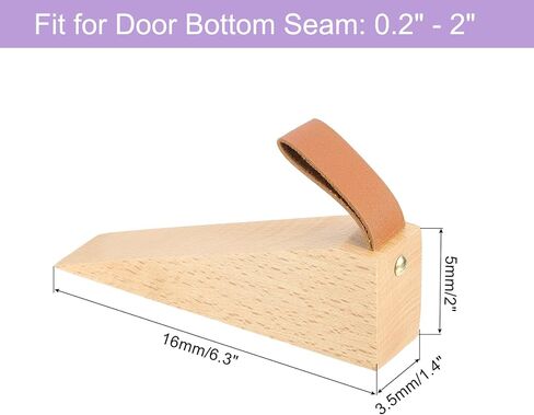 uxcell Wood Door Stopper, Non-Slip Solid Wood Door Wedges Hanging Door Stopper for 0.2-1.4" Door Bottom Seam House Hotel Cabin in Saudi Arabia