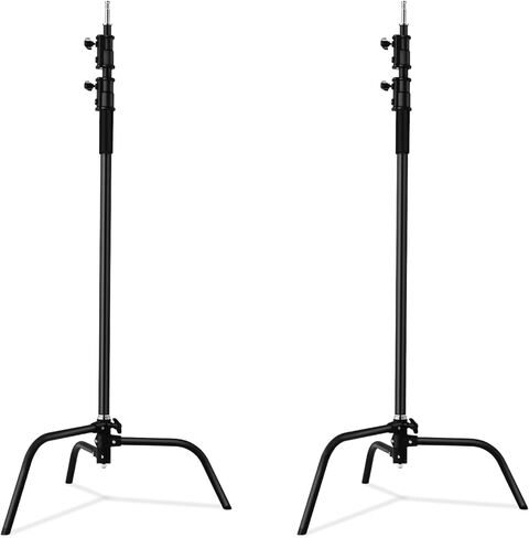 Soonpho 2 Packs Heavy Duty C-Stand Kit,Stainless Steel Photography Light Stand Base,Adjustable 5-10.8 feet Sturdy Tripod for Studio Softbox, Monolights, Reflector, Umbrella in Saudi Arabia