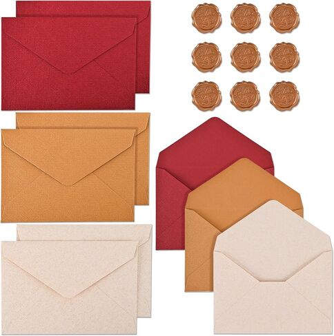 BAYTORY 18Pcs 4 x 6 Greeting Card Envelopes Set, Aesthetic Invitation Envelopes, Vintage Envelope for Weddings, Birthday, Graduation, Christmas (Multicolor) in Kuwait