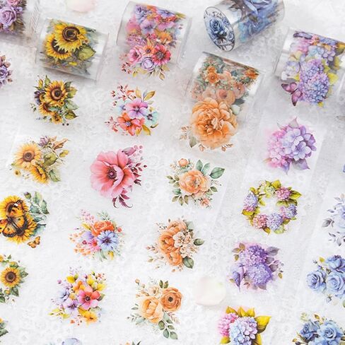 مجموعة أشرطة عريضة للحيوانات الأليفة مكونة من 8 لفات من أجل سجل القصاصات وبطاقات مجمعة ومذكرات مخططة لتزيين أعمال المشروع بنفسك، شريط شفاف مقطوع مسبقًا، 8 تصميمات in Kuwait