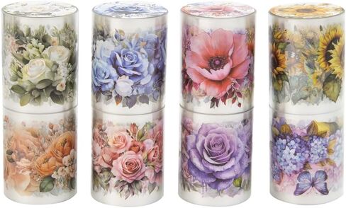 مجموعة أشرطة عريضة للحيوانات الأليفة مكونة من 8 لفات من أجل سجل القصاصات وبطاقات مجمعة ومذكرات مخططة لتزيين أعمال المشروع بنفسك، شريط شفاف مقطوع مسبقًا، 8 تصميمات in Kuwait