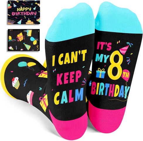 HAPPYPOP 9th Birthday Gifts for 9 Year Old Girls Boys, Gifts for Boys Girls Age 9, Crazy Silly Funny Socks for Kids, Kids Novelty Socks in Saudi Arabia