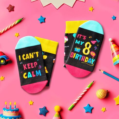 HAPPYPOP 9th Birthday Gifts for 9 Year Old Girls Boys, Gifts for Boys Girls Age 9, Crazy Silly Funny Socks for Kids, Kids Novelty Socks in Saudi Arabia