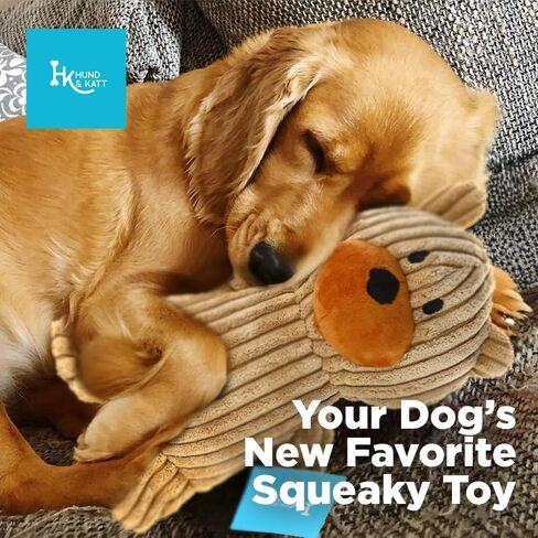 HK Hund & Katt Plush Squeaky Teddy Bear Toy for Dogs, Corduroy, 11.8 inches, Pack of 2 in Saudi Arabia
